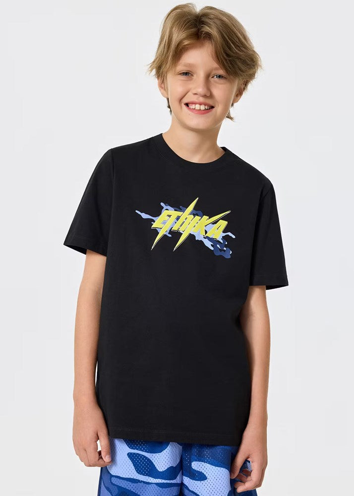 Boys Bolt Camo Tee - Black/Yellow