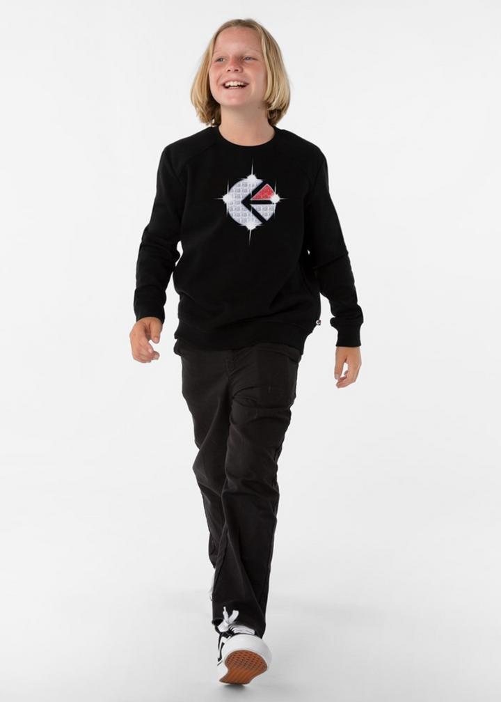 Boys Crew Neck Fleece - Familie Trophy Black