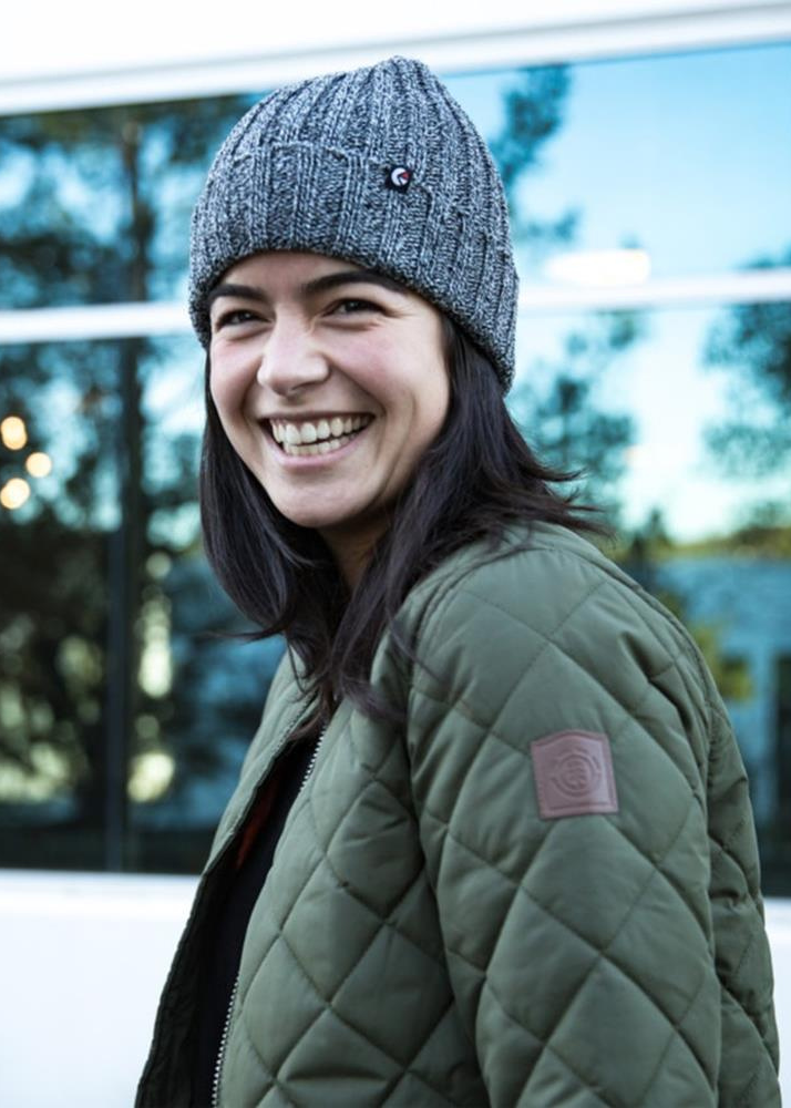 Ribbed Fold Beanie Heather Grey