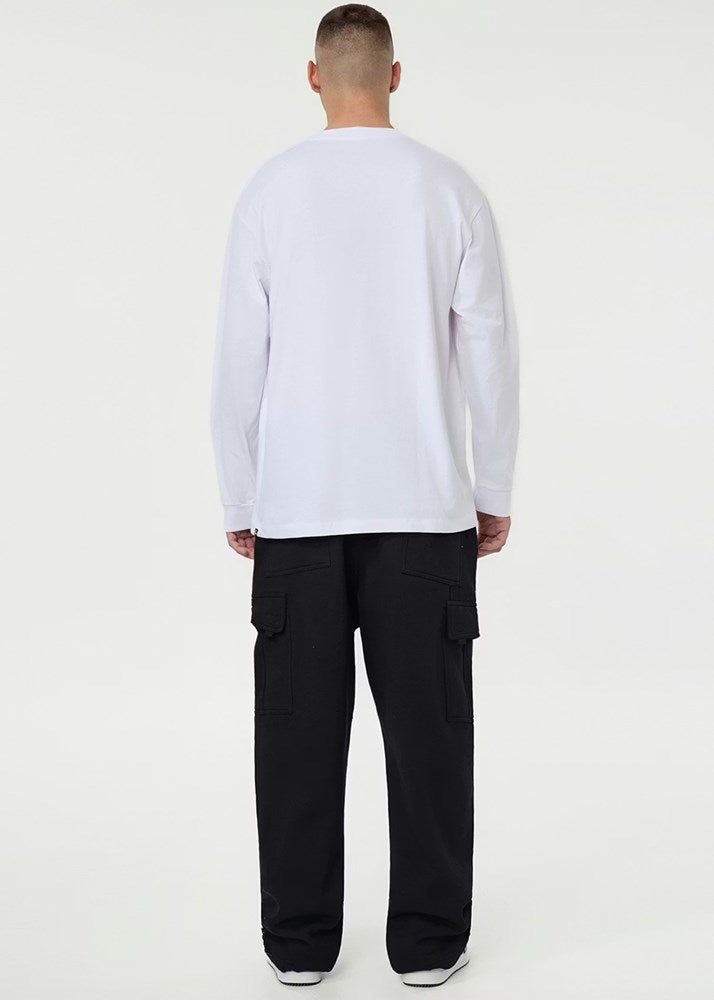 Mens Stamped Longsleeve Tee - White