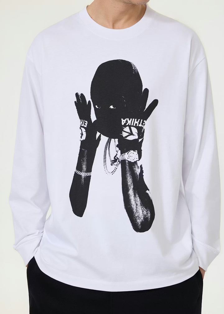 Mens Rider Longsleeve Tee - White