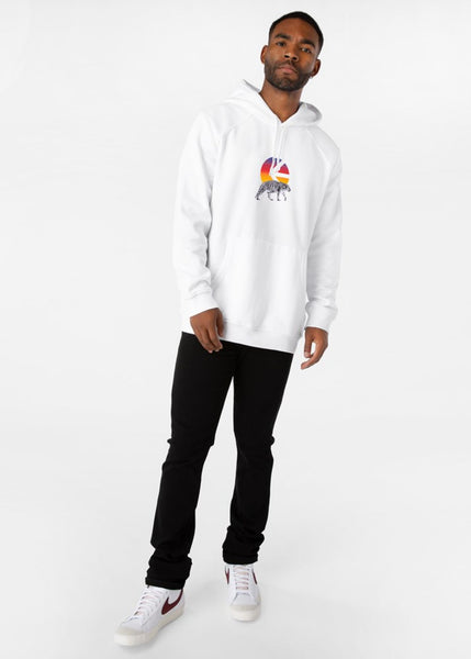 Mens Pullover Hoodie - I Of The Tiger White