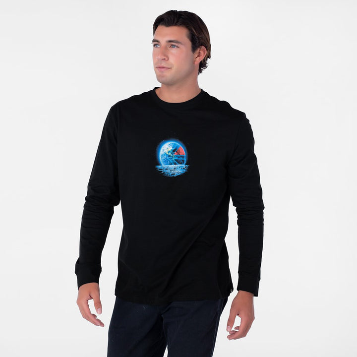 Mens The World Is Yours Longsleeve Tee - Black