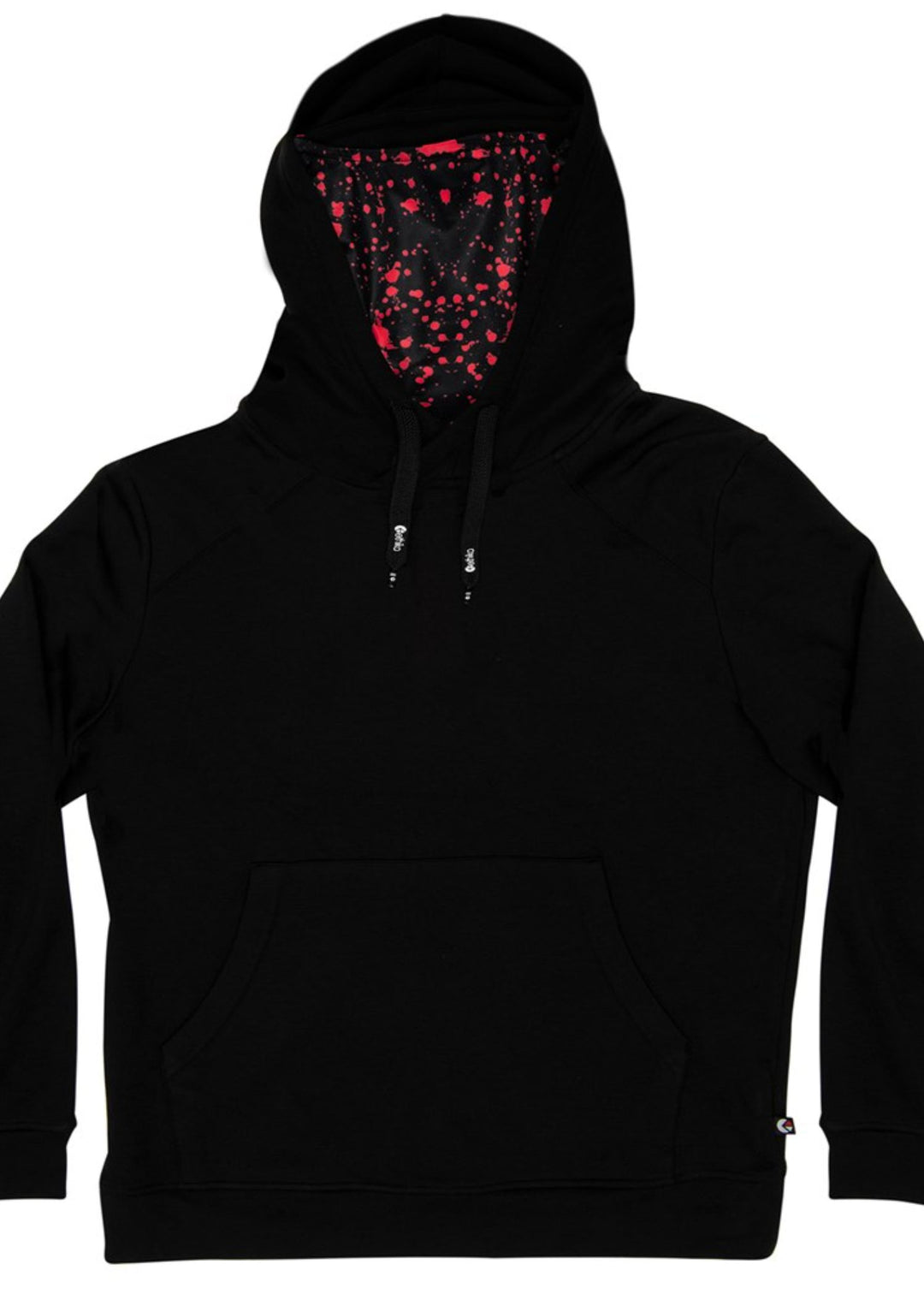 Mens Hollaclava Hoodie - Black / Red Splatter