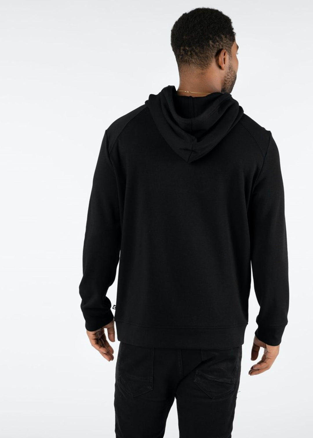 Mens Embroidered Hoodie - Black / Black