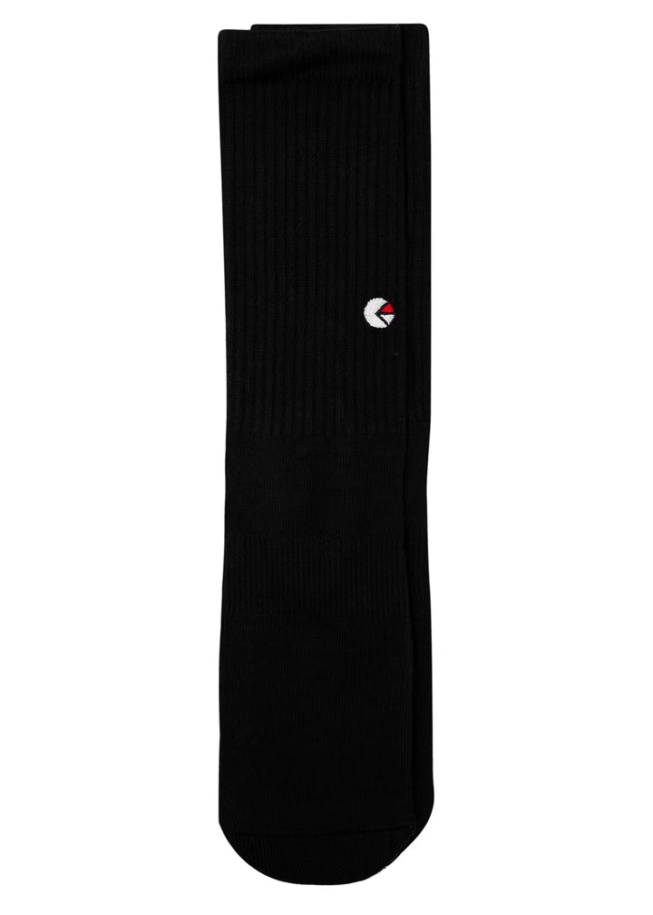 Black Crew Socks - White Logo