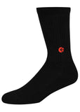 Black Crew Sock - Red Logo
