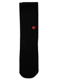 Black Crew Sock - Red Logo
