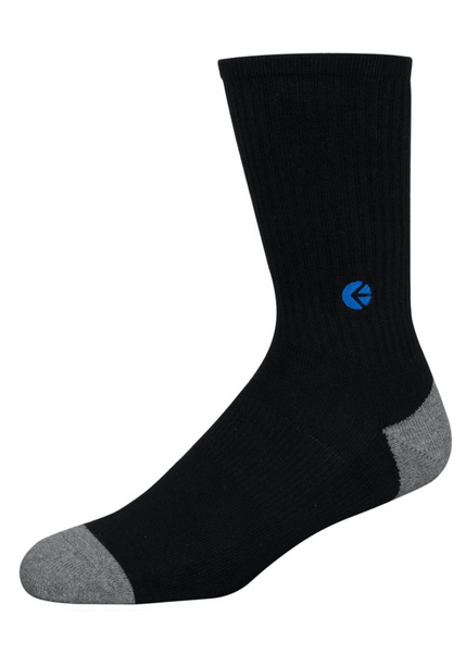 Black Crew Sock - Blue Logo