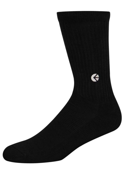 Black Crew Socks - Silver Logo