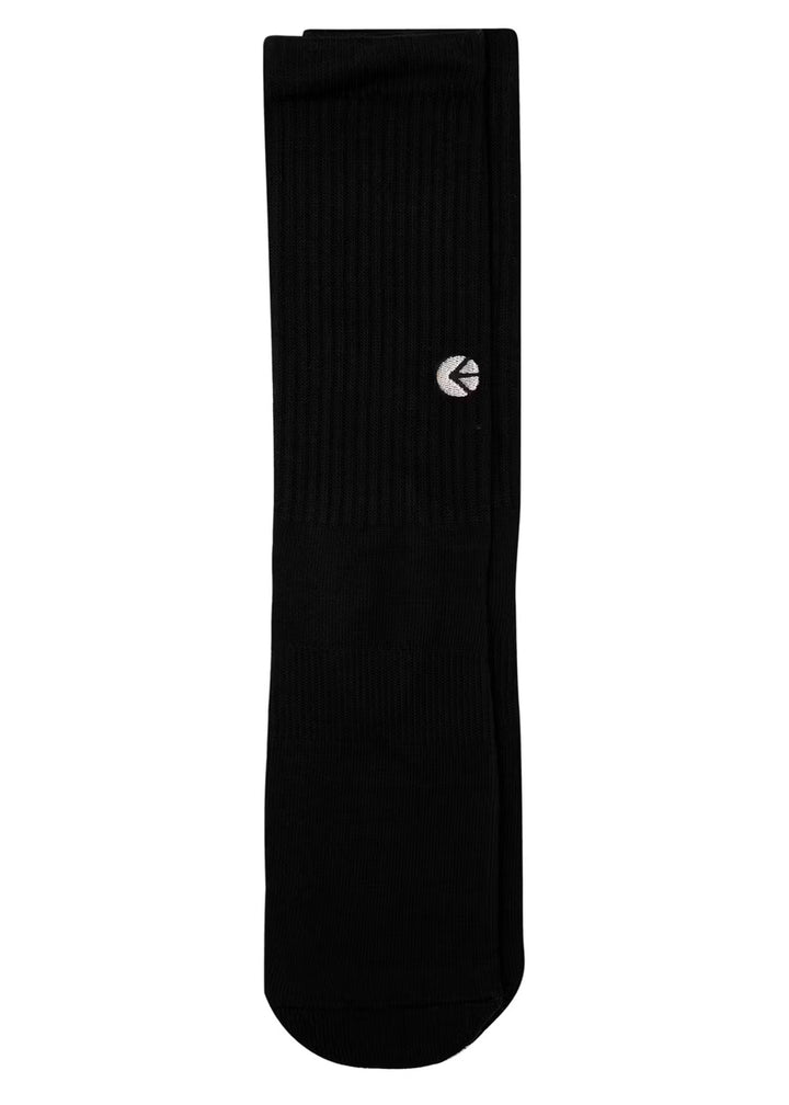 Black Crew Socks - Silver Logo