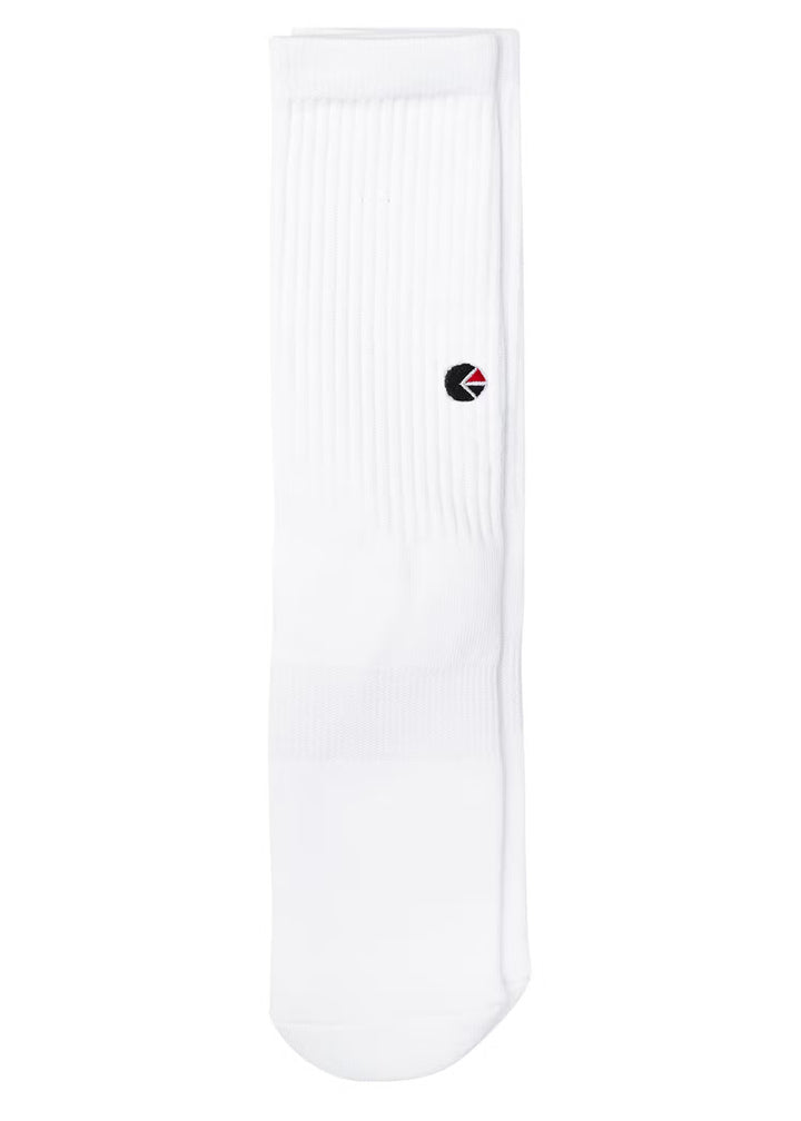White Crew Socks - Black Logo