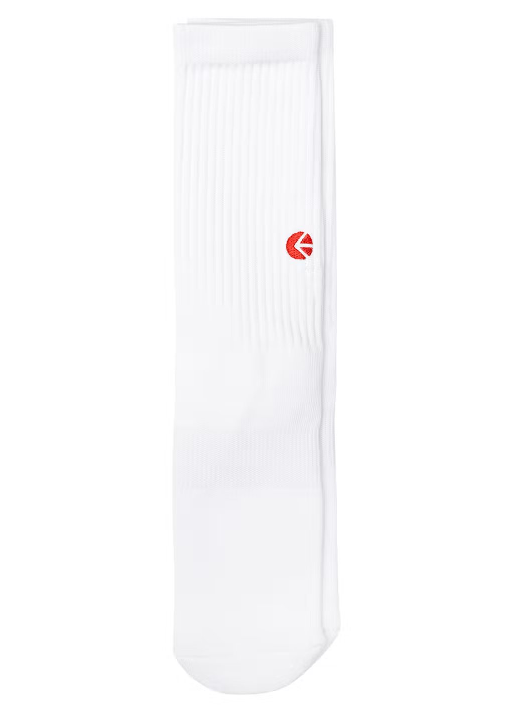White Crew Socks - Red Logo