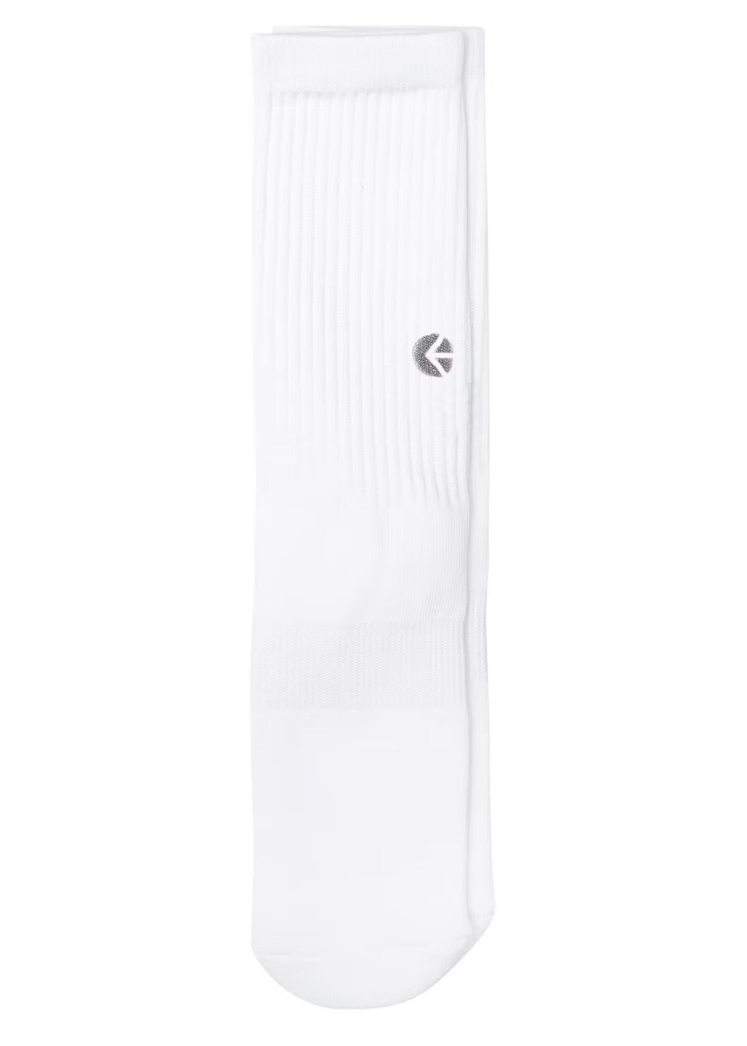 White Crew Socks - Silver Logo