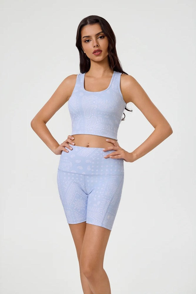 Womens Ice Paisley Long Line Bra