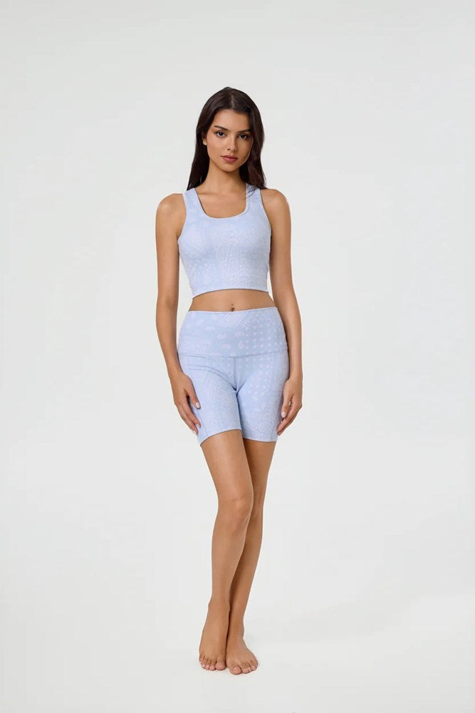 Womens Ice Paisley Long Line Bra