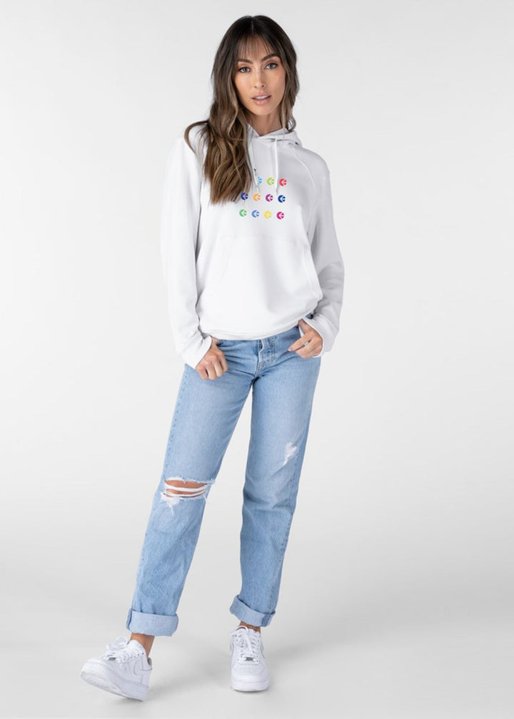 Womens Pullover Hoodie - Ethika Poetry White