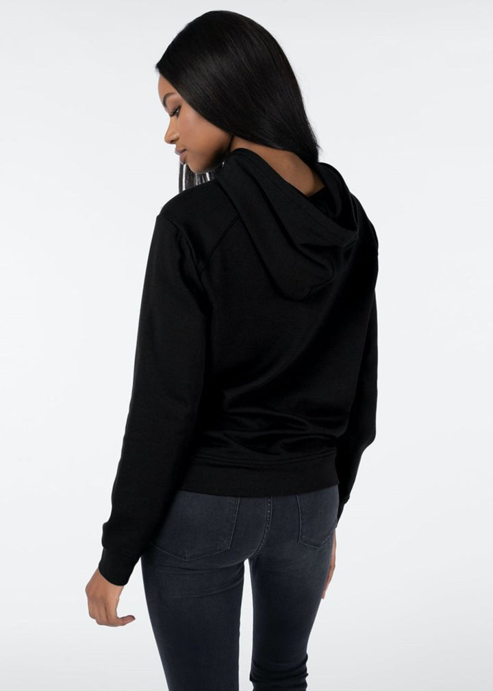 Womens Embroidered Hoodie - Black / Gold