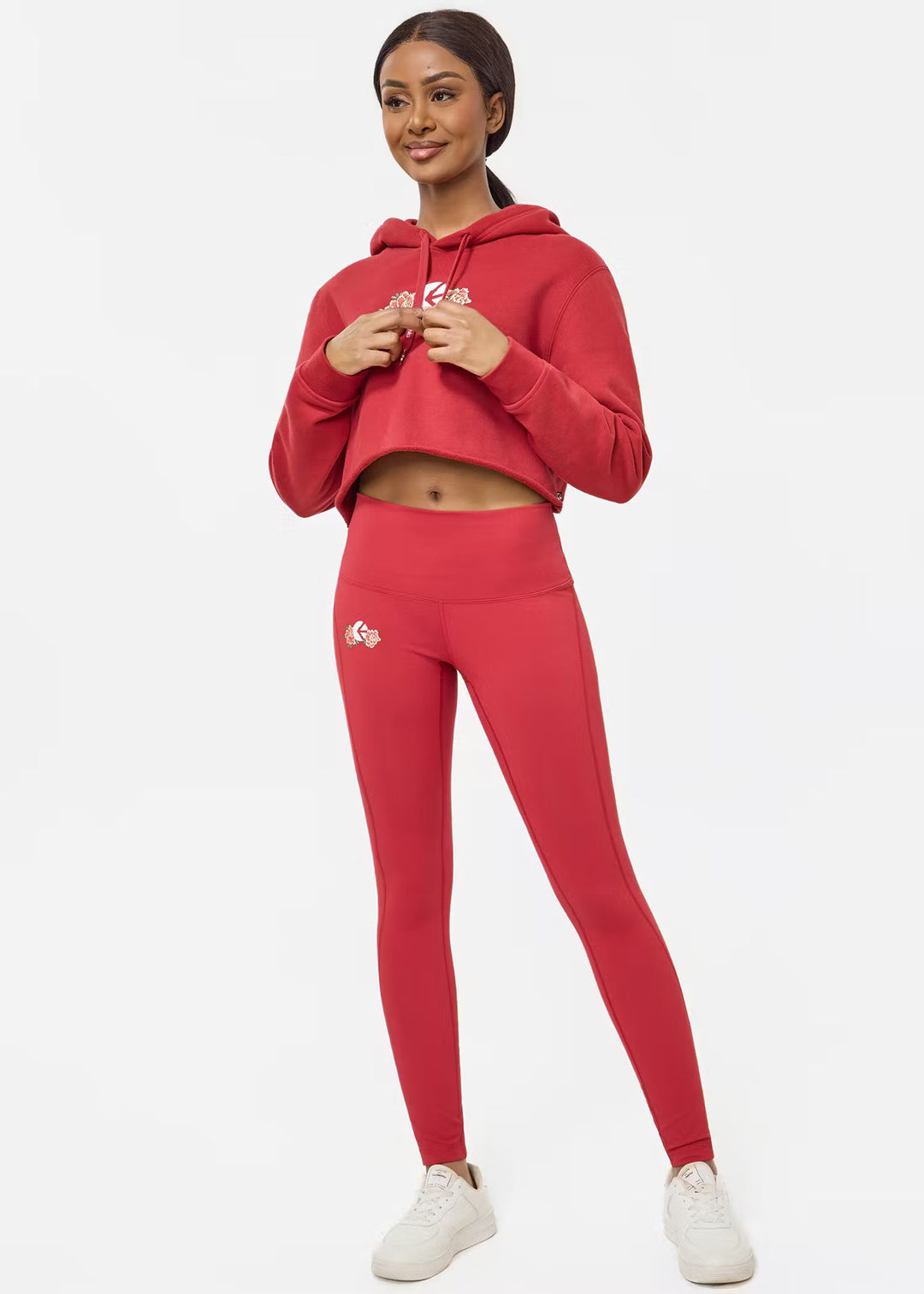 Womens Shogun Peony Crop Hoodie