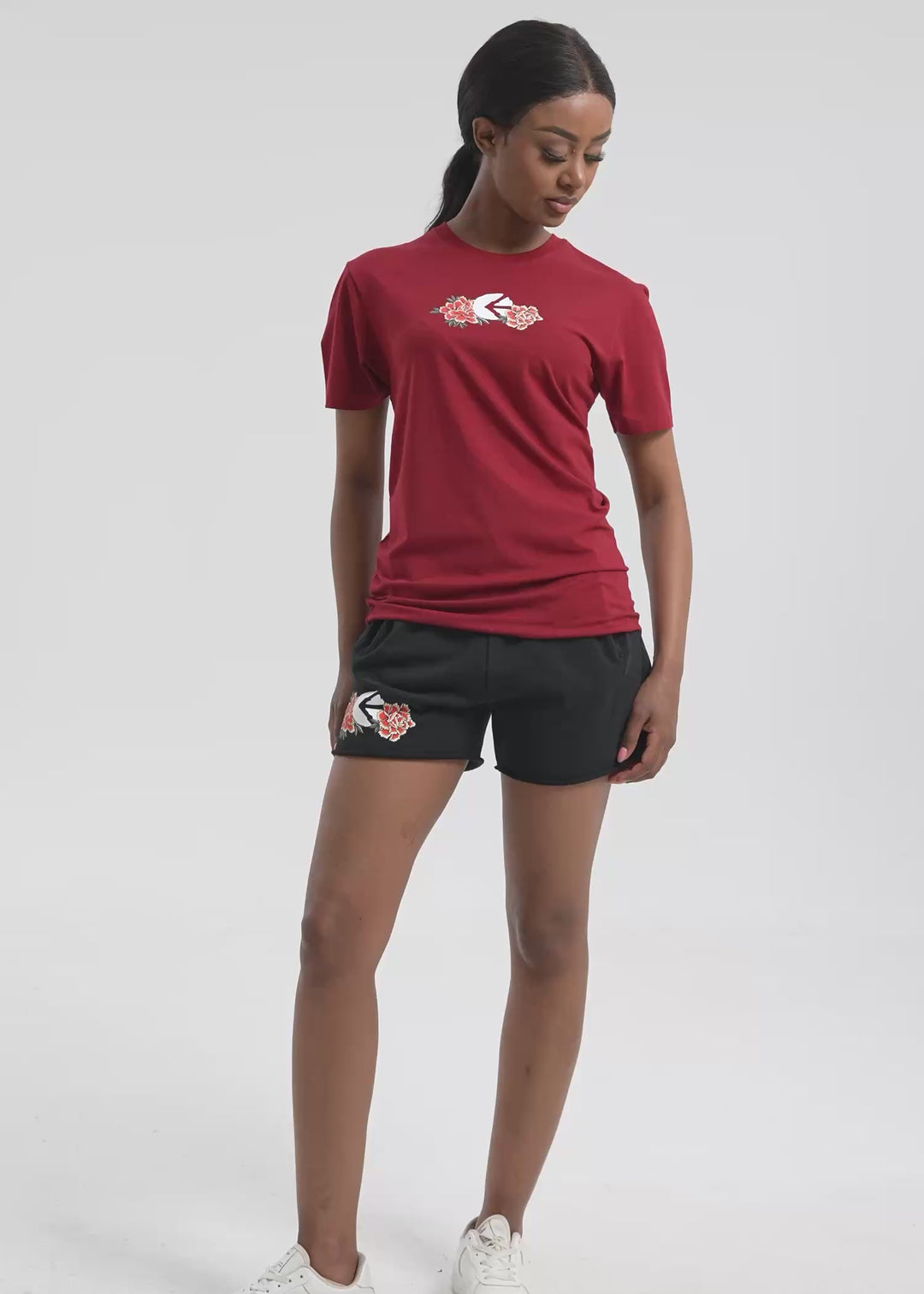 Womens Shogun Peony Fitted Crew Tee