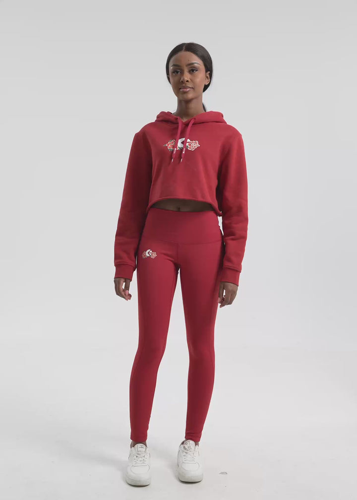 Womens Shogun Peony Crop Hoodie