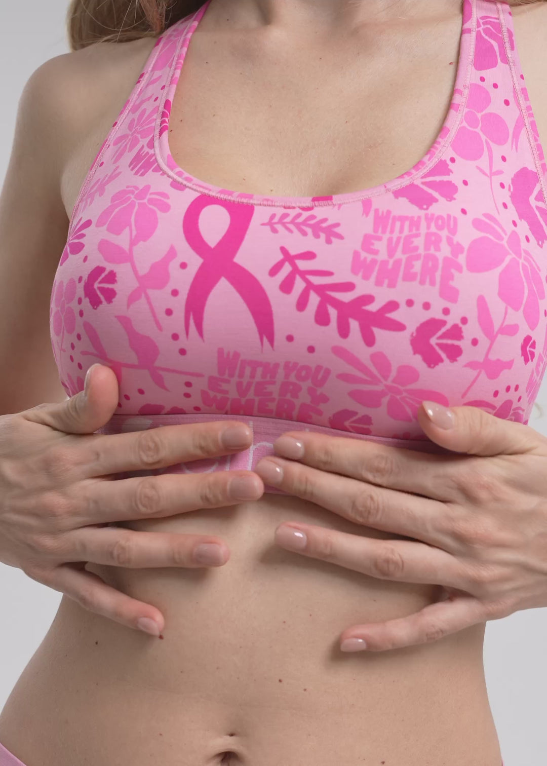 Womens Courageous Blooms Sports Bra