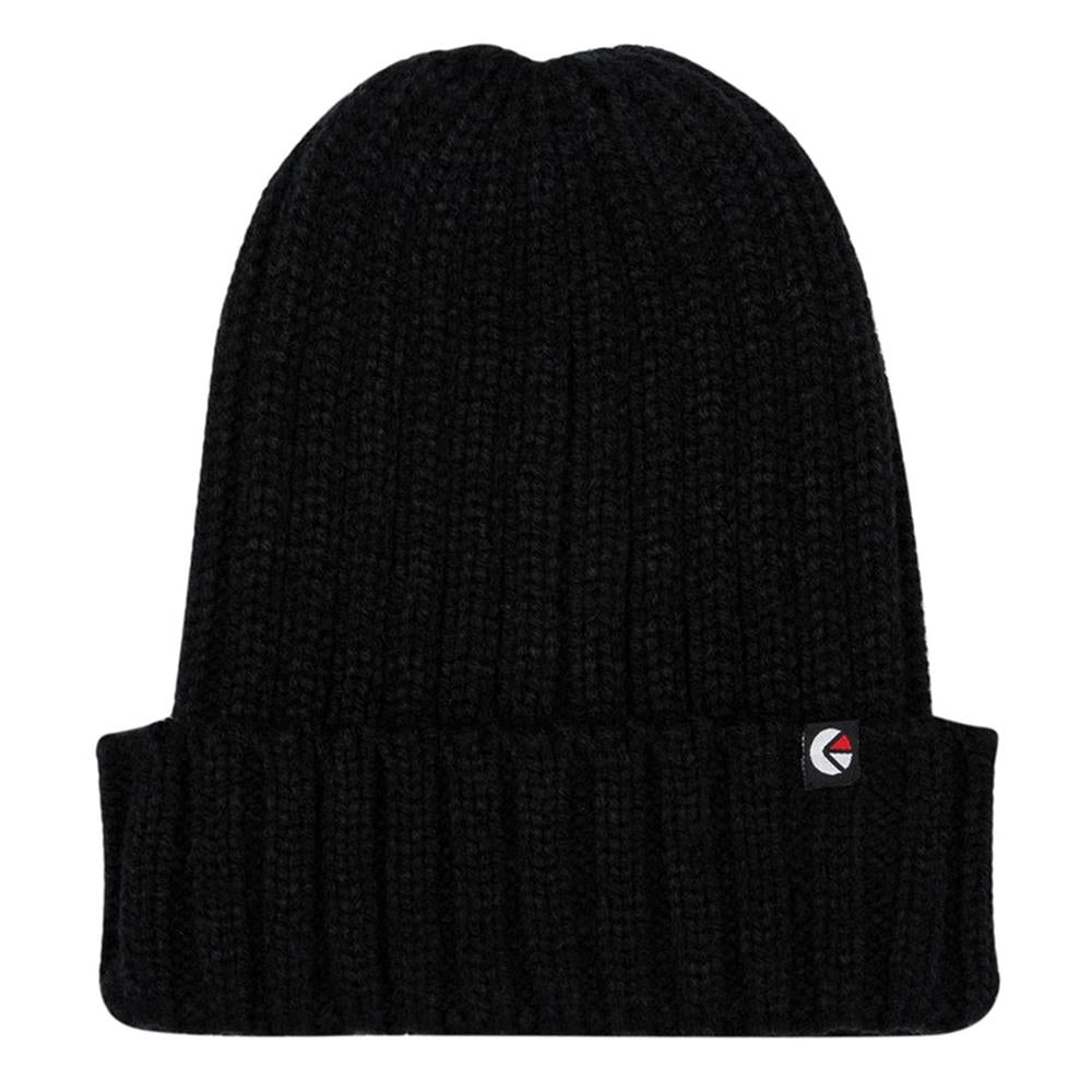 Ribbed Fold Beanie Black
