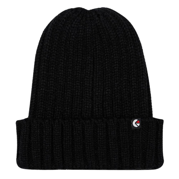 Ribbed Fold Beanie Black