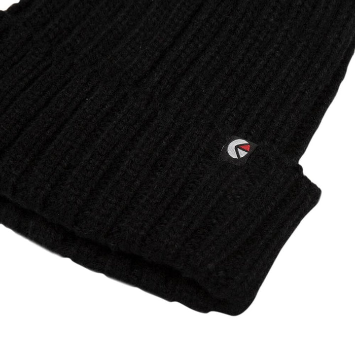 Ribbed Fold Beanie Black