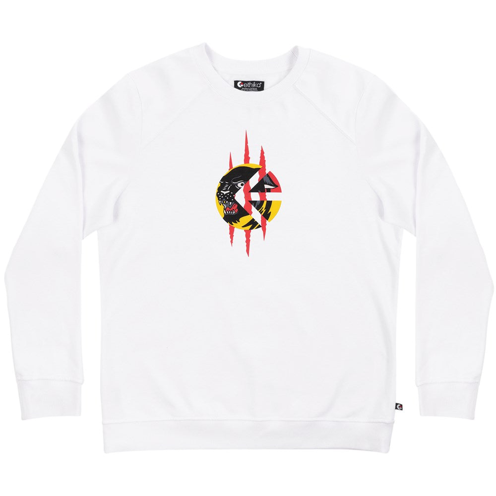 Mens Crew Neck Fleece - Quick Strike White