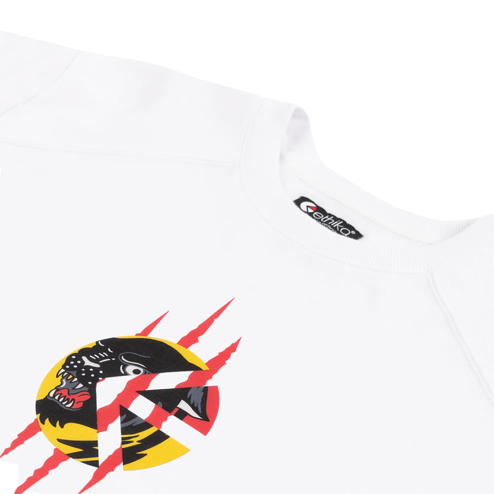 Mens Crew Neck Fleece - Quick Strike White