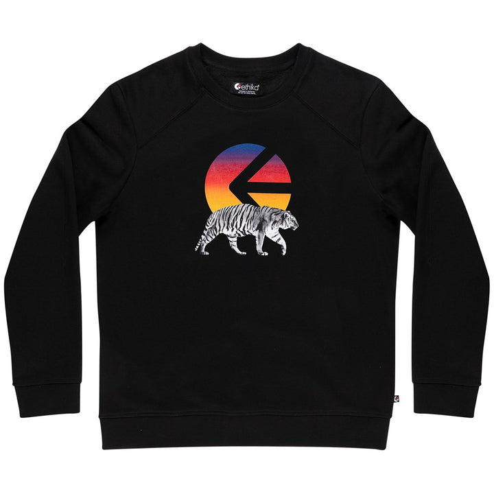 Mens Crew Neck Fleece - I Of The Tiger Black