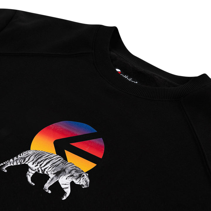 Mens Crew Neck Fleece - I Of The Tiger Black