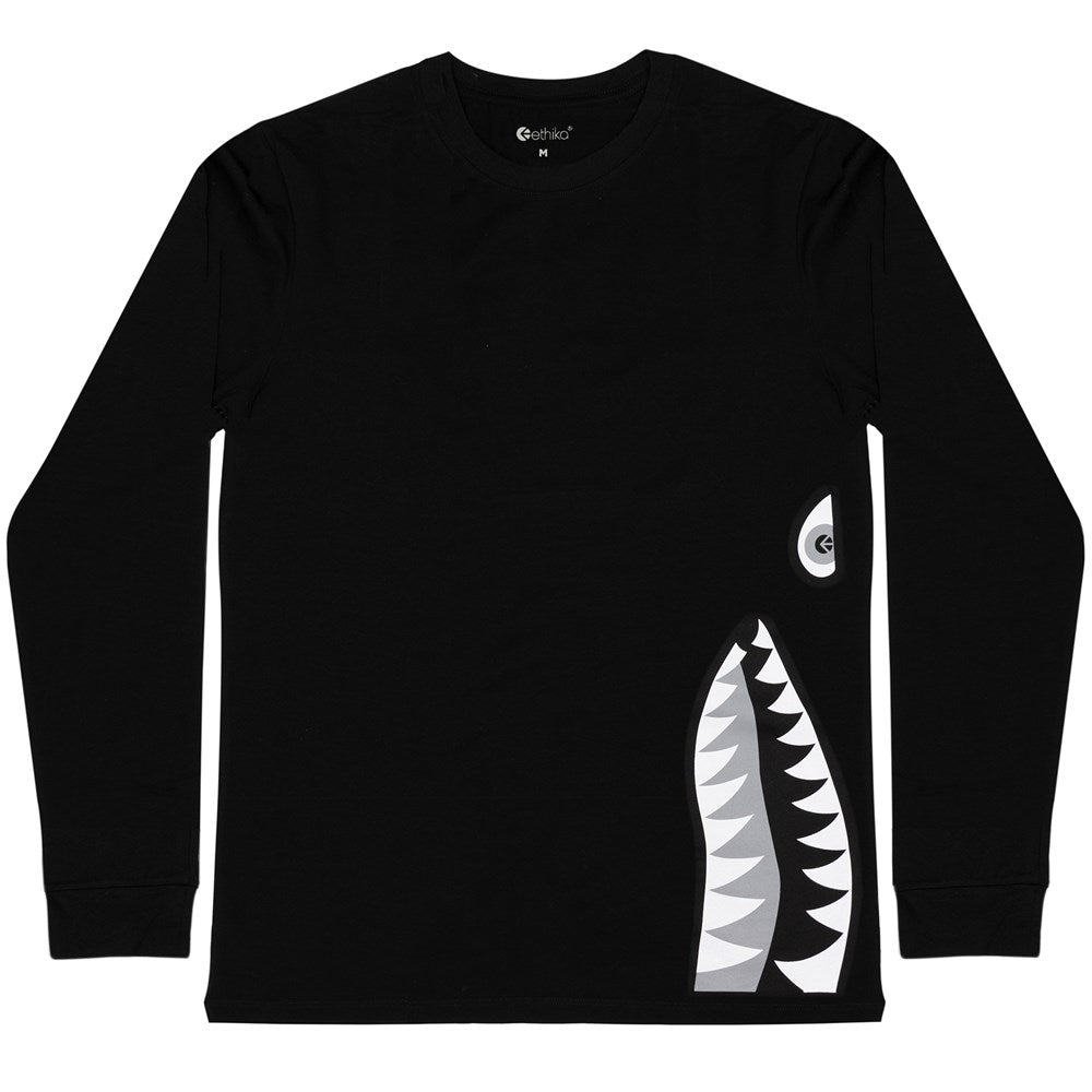 Mens Bomber B&W Longsleeve Tee - Black