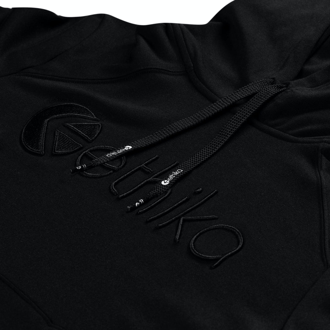 Mens Embroidered Hoodie - Black / Black