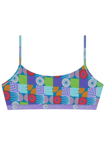 Abstract Gathering Pull Over Bra
